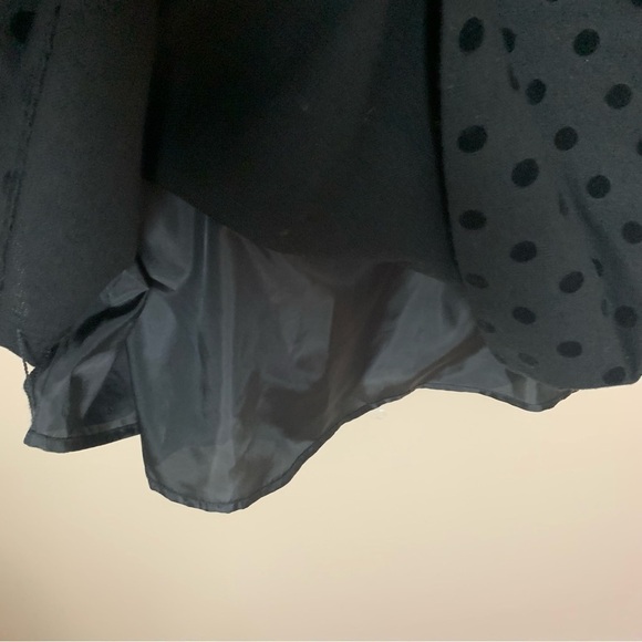 [LOFT] Women's Size:8 Black Velvet Polka Dot Fit & Flare Sleeveless Dress - Picture 6 of 9